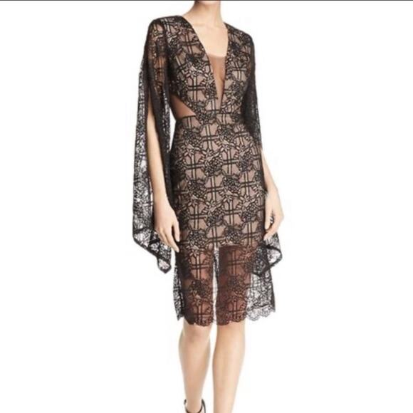 NWT Bronx & Banco Natasha lace dress Sz 2 black tan - Picture 2 of 10
